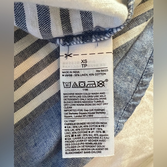 SPRING DRESS; Blue and White Stripped Collared Neck Dress - Picture 4 of 4